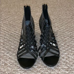 Black Open Toe Wedges